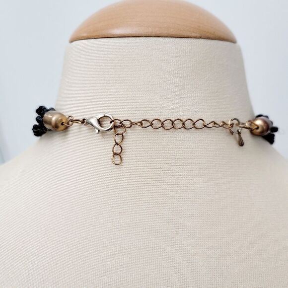 Vintage 90s Black & Gold Twist Cable Necklace - Picture 6 of 8